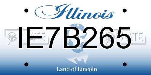 IE7B265 Illinois License Plate