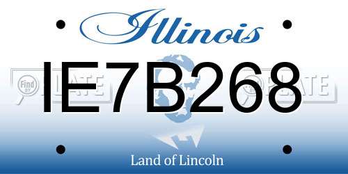 IE7B268 Illinois License Plate