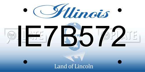 IE7B572 Illinois License Plate