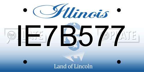 IE7B577 Illinois License Plate