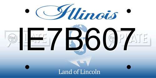 IE7B607 Illinois License Plate