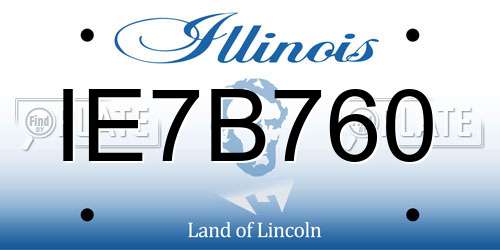 IE7B760 Illinois License Plate