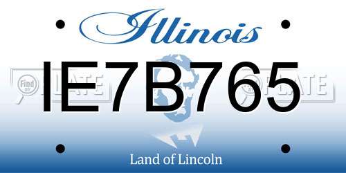 IE7B765 Illinois License Plate