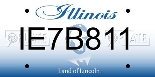 IE7B811 Illinois License Plate