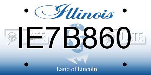 IE7B860 Illinois License Plate