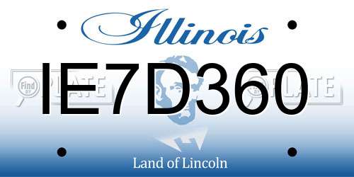 IE7D360 Illinois License Plate