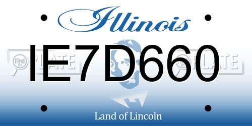 IE7D660 Illinois License Plate