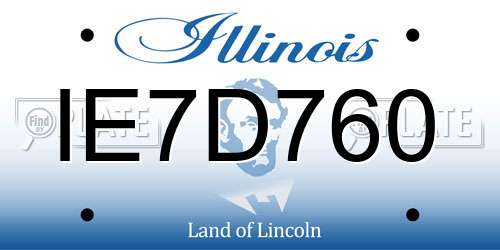IE7D760 Illinois License Plate