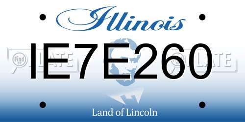 IE7E260 Illinois License Plate