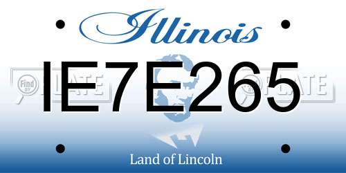 IE7E265 Illinois License Plate