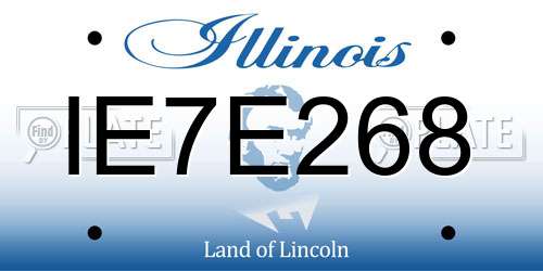 IE7E268 Illinois License Plate