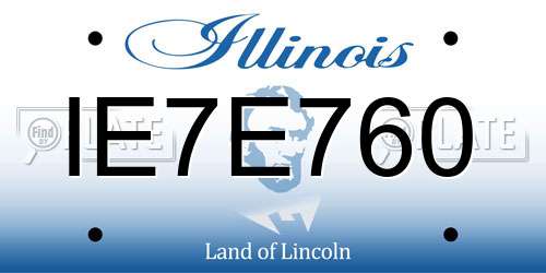 IE7E760 Illinois License Plate