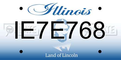 IE7E768 Illinois License Plate