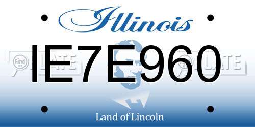 IE7E960 Illinois License Plate
