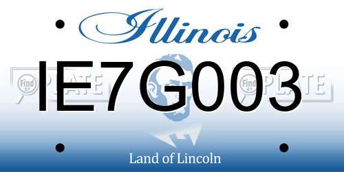 IE7G003 Illinois License Plate