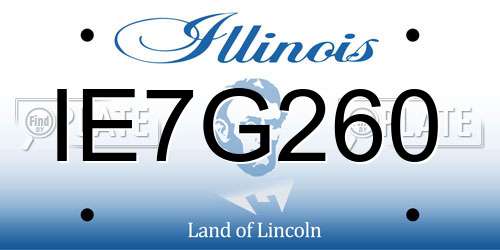 IE7G260 Illinois License Plate