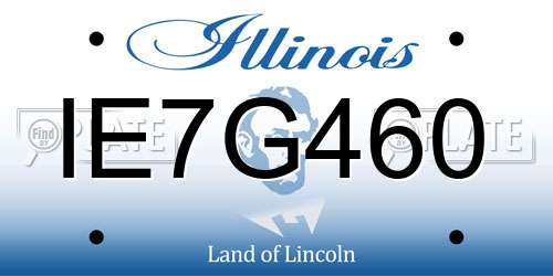 IE7G460 Illinois License Plate