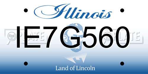 IE7G560 Illinois License Plate
