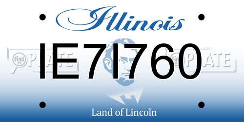 IE7I760 Illinois License Plate