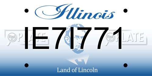 IE7I771 Illinois License Plate