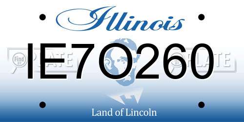 IE7O260 Illinois License Plate