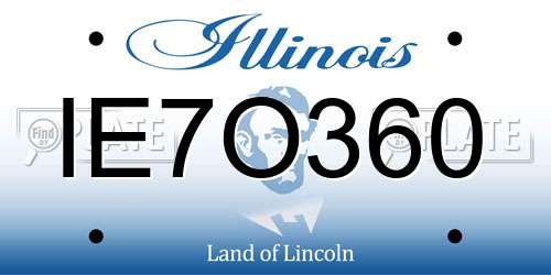 IE7O360 Illinois License Plate