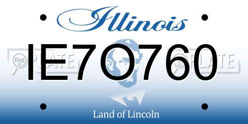 IE7O760 Illinois License Plate