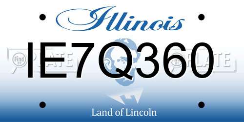 IE7Q360 Illinois License Plate