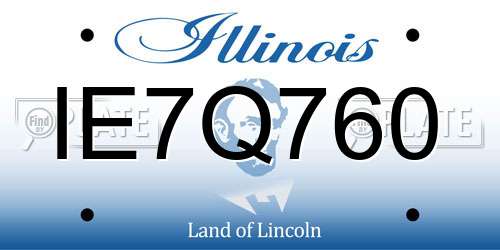 IE7Q760 Illinois License Plate