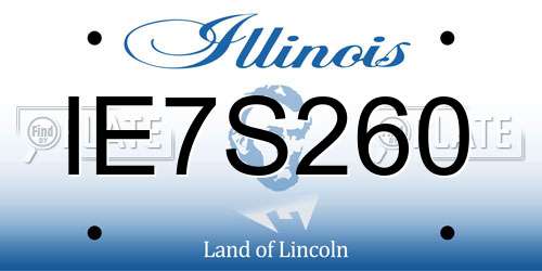 IE7S260 Illinois License Plate