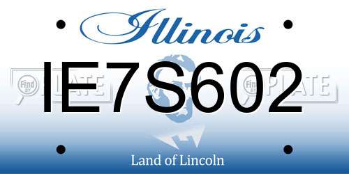 IE7S602 Illinois License Plate