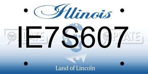 IE7S607 Illinois License Plate