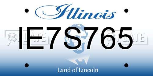 IE7S765 Illinois License Plate