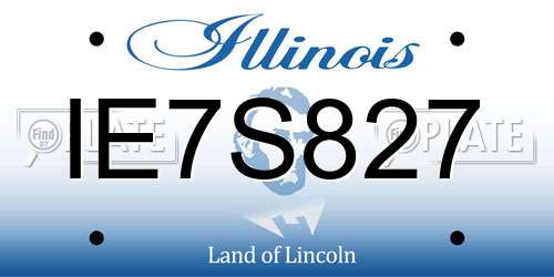 IE7S827 Illinois License Plate