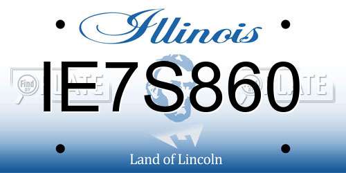 IE7S860 Illinois License Plate