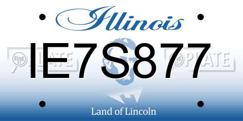 IE7S877 Illinois License Plate