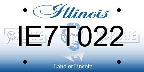 IE7T022 Illinois License Plate