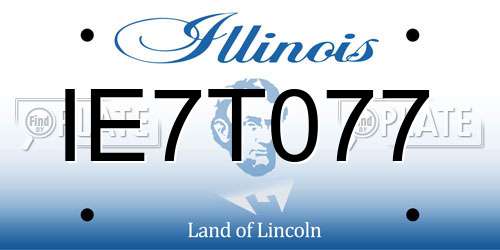 IE7T077 Illinois License Plate