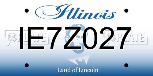 IE7Z027 Illinois License Plate