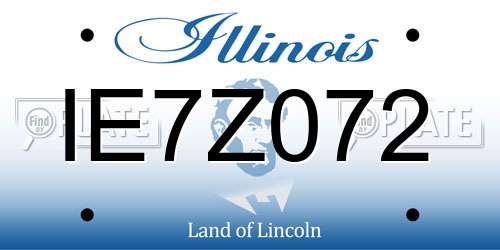 IE7Z072 Illinois License Plate