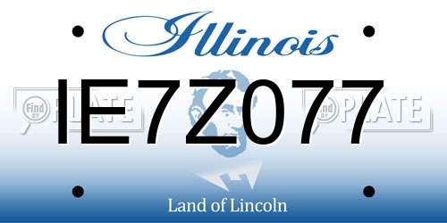 IE7Z077 Illinois License Plate