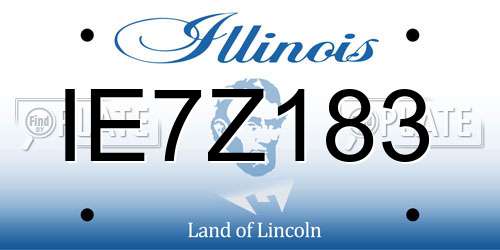 IE7Z183 Illinois License Plate