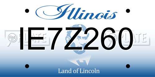 IE7Z260 Illinois License Plate