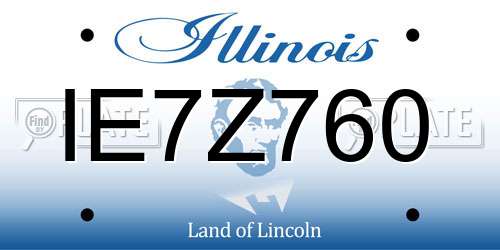IE7Z760 Illinois License Plate