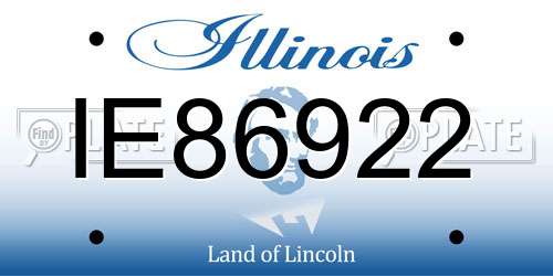 IE86922 Illinois License Plate
