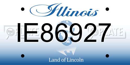 IE86927 Illinois License Plate