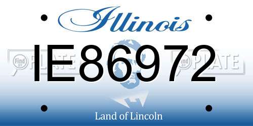 IE86972 Illinois License Plate