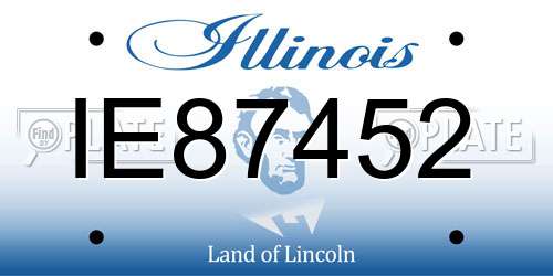 IE87452 Illinois License Plate