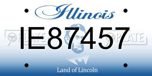 IE87457 Illinois License Plate