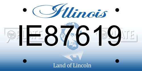 IE87619 Illinois License Plate
